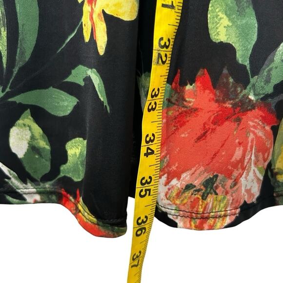 White Birch Dress Womens Size S Black Floral Silky Stretchy Feminine Colorful - Picture 8 of 10